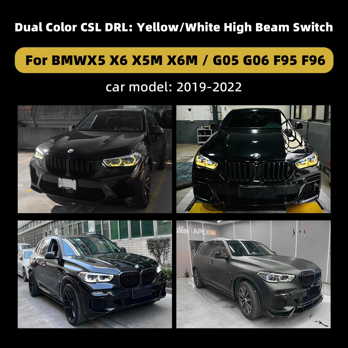 For BMW X5 X6 X5M X6M G05 G06 F95 F96 2019-2022 Dual Color Drl