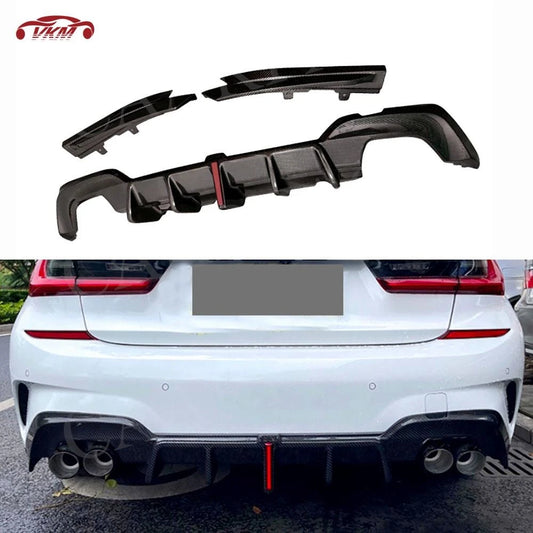 For BMW G20 G28 M Sport Carbon Fiber Rear Bumper Diffuser