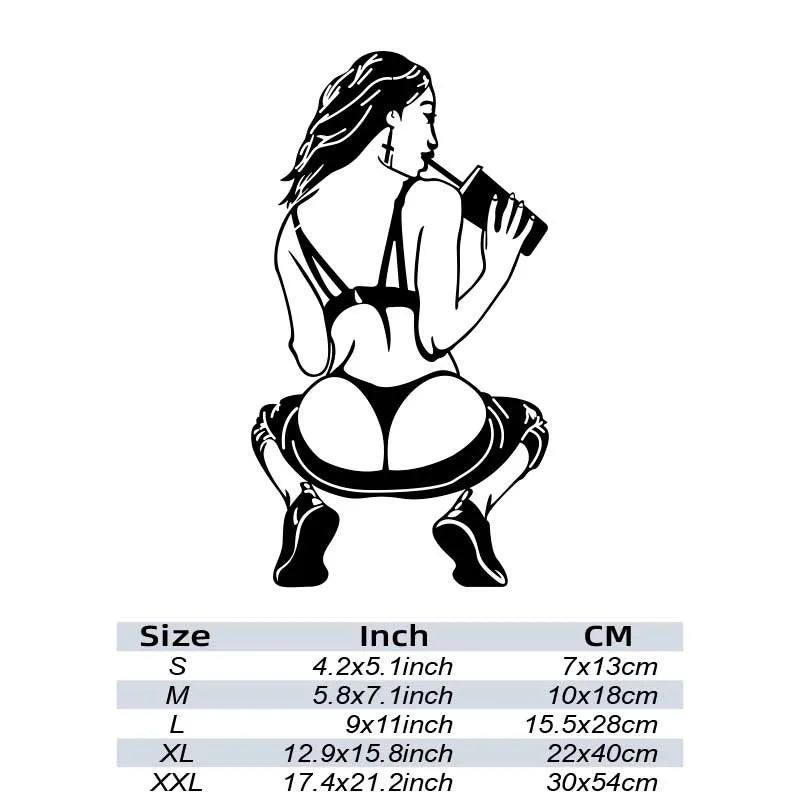 Drinking Attractive Girl Stickers Waterproof Vinyl Decal