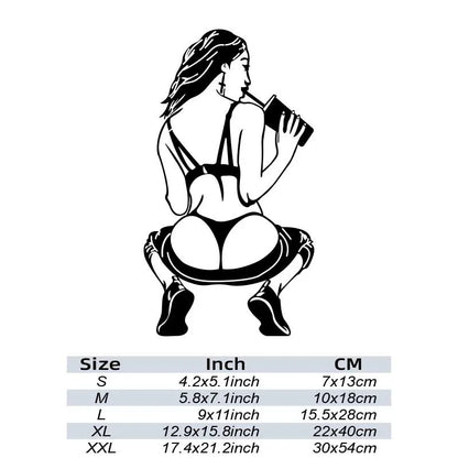 Drinking Attractive Girl Stickers Waterproof Vinyl Decal