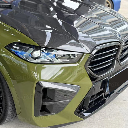 For BMW F95 X5M X6M F96 Dry Carbon Fiber Front Air Vent Trim