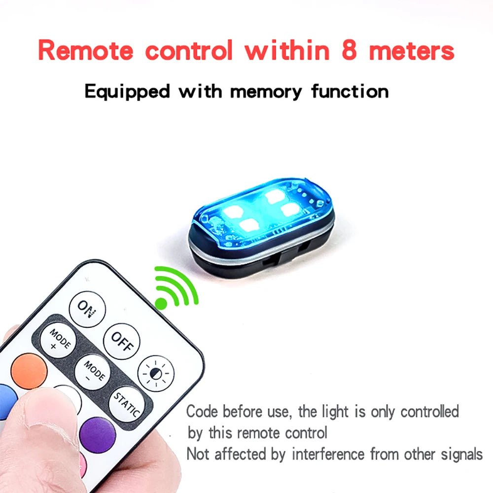 For Motorcycle Colors Atmospher Wireless Strobe Warning Aircraft