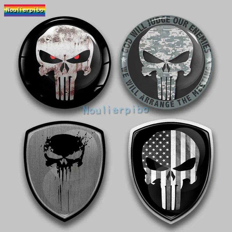 For Motorcycle 3D Skull Crystal Sticker Decal Resin Material