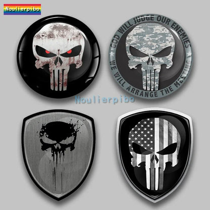For Motorcycle 3D Skull Crystal Sticker Decal Resin Material