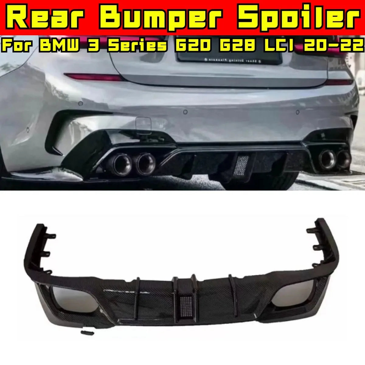 For BMW 3 Series G20 G28 Lci 2020-2022 Rear Bumper Spoiler Lip