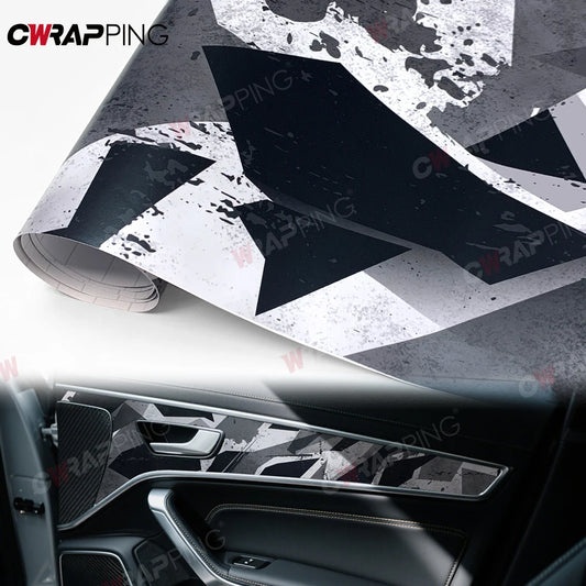 Ink Splashing Camouflage Motorcycle Adhesive Vinyl Wrap Body