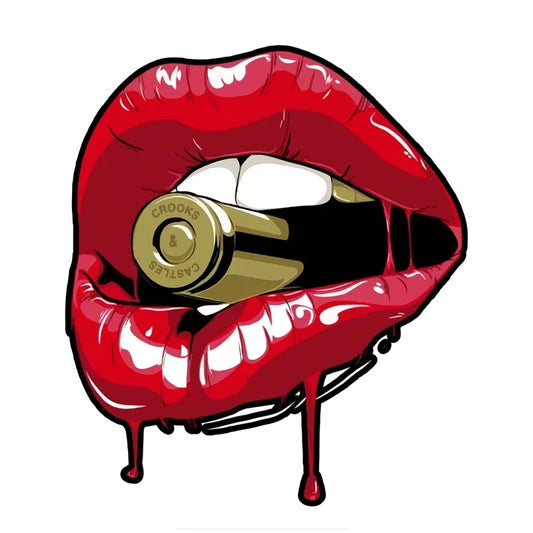 Sticker Personality Pvc Decal Red Lips Bullet On Motorcycle