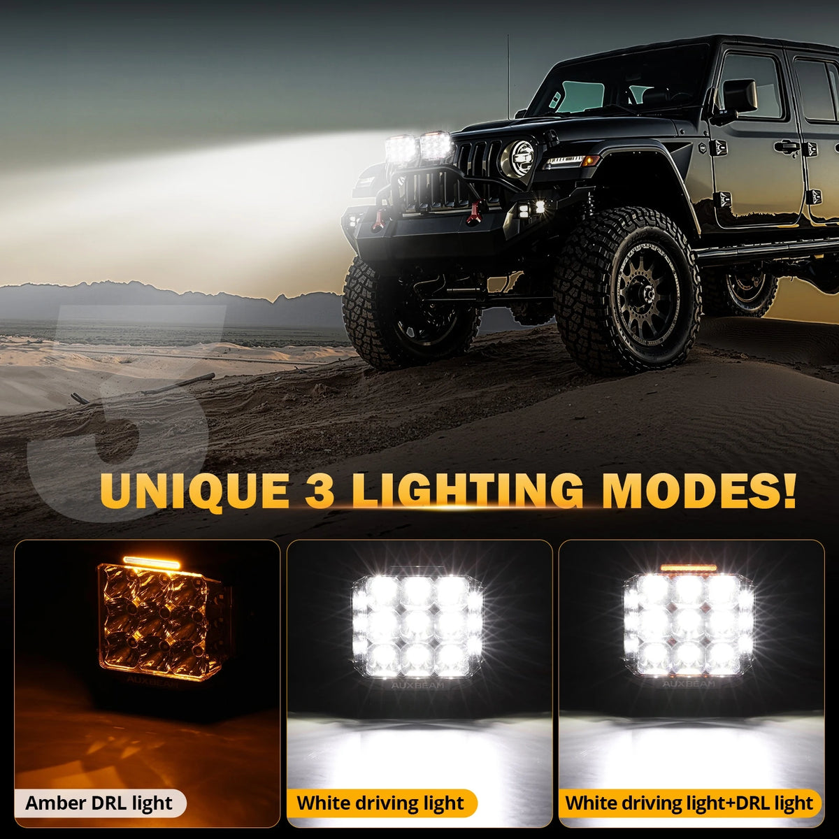 Auxbeam v-max Series Inch Work Driving double-side Shooter Amber