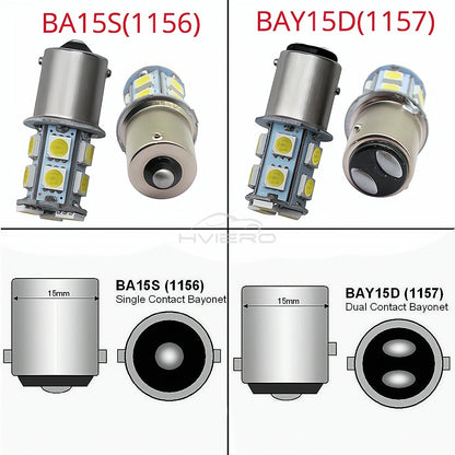 10PCS 1156 ba15s P21W 1157 bay15d 5050 13SMD Turn