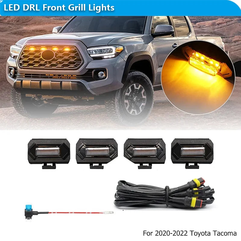 For Toyota Tacoma W Trd Sport 4PCS Front Grille Mesh Drl W