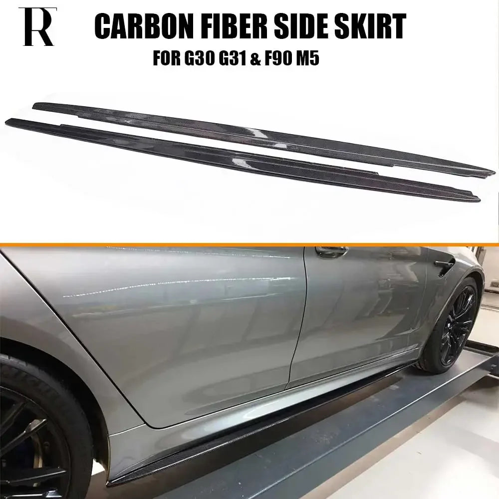 For BMW G30 G31 520 530 F90 M5 Carbon Side Skirt 540 Door Bumper