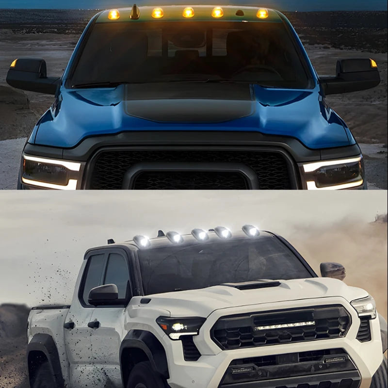 For F150 5PCS 9LED Cab Marker Roof Mouse Running Amber White