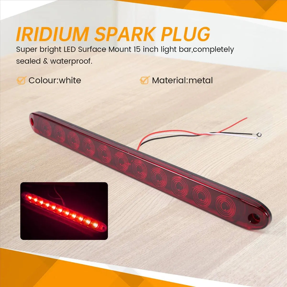 Compatible 1PCS Red Inch Bar Stop Turn Tail 3RD