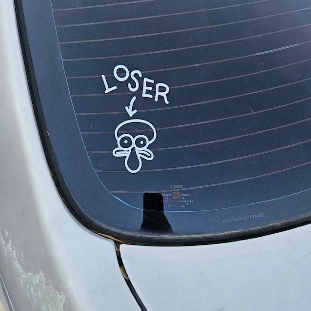 Squidward Loser Windows Sticker Fun Cartoon Decor Waterproof