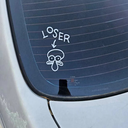 Squidward Loser Windows Sticker Fun Cartoon Decor Waterproof