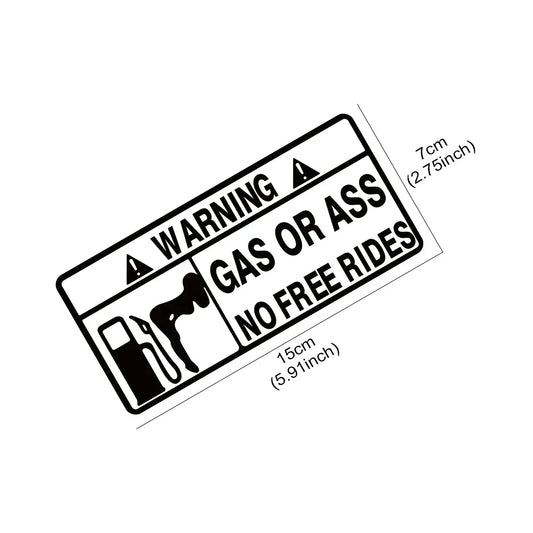 15x7cm Gas Or Ass Sticker Window Windshield Creative Ride