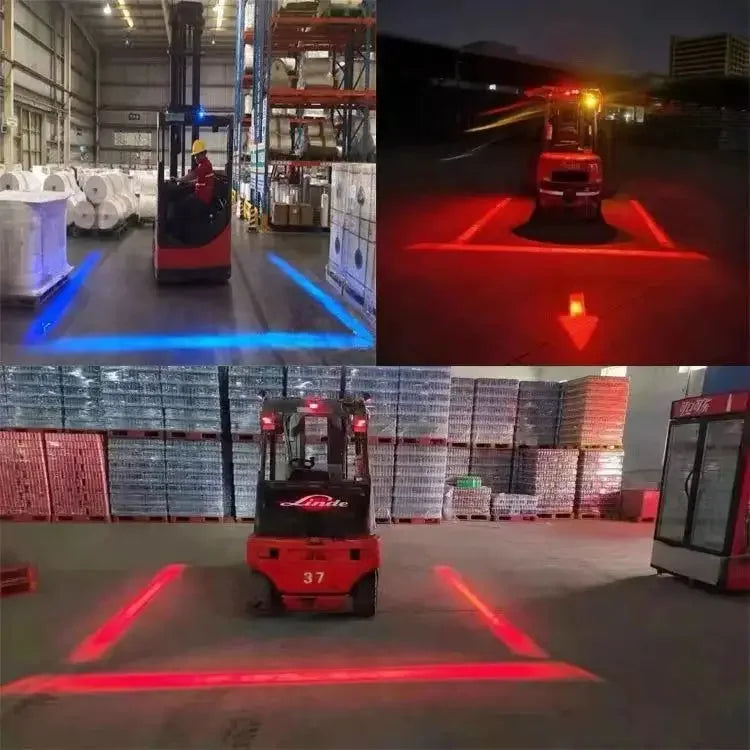 For Fork Forklift Warning Red Blue Line Safety Zone Working