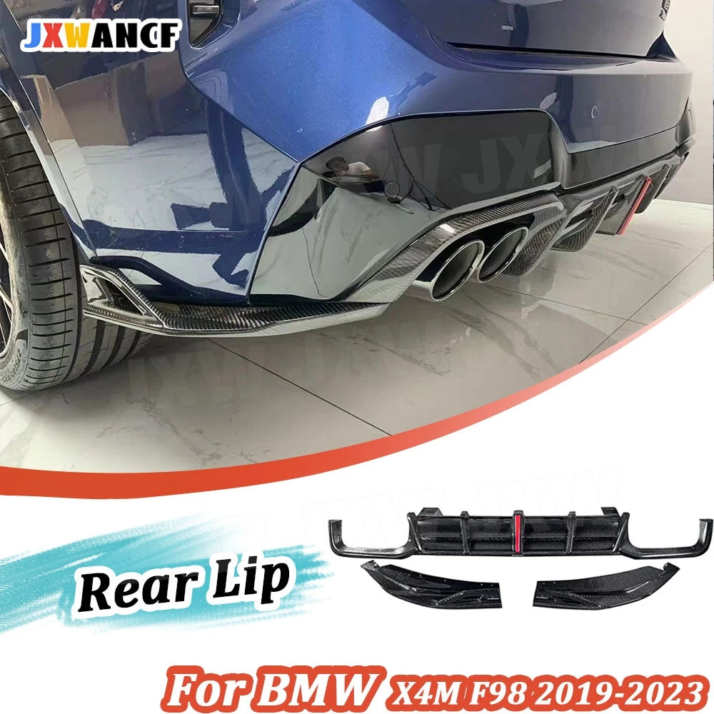 For BMW X4M F98 2019-2023 Frp Jxwancf Dry Carbon Fiber Rear Lip