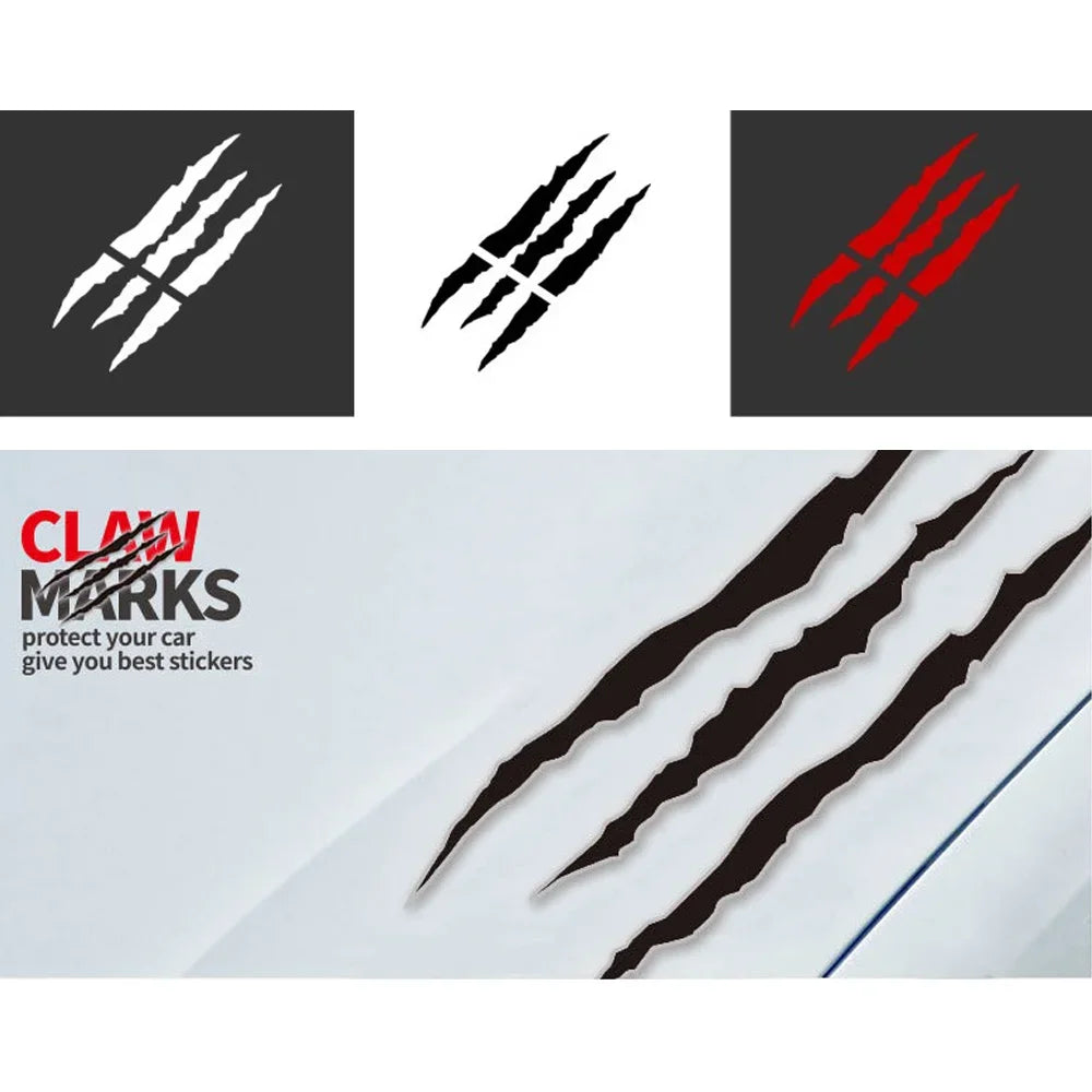 Dsycar 1PCS Monster Sticker Scratch Stripe Claw Marks Headlight