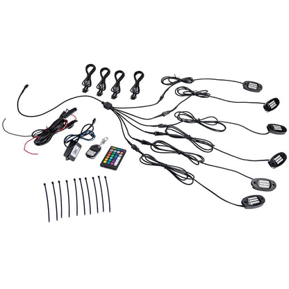 For Pickup ATV RGB Rock Pods APP Control SUV Truck X6 6PCS