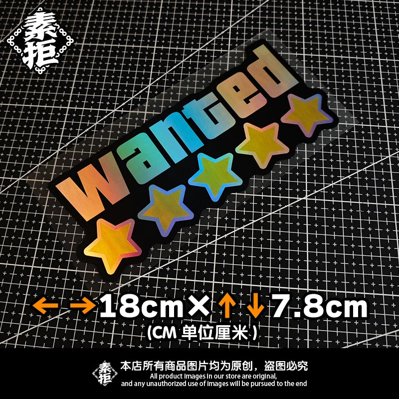 Piece Limited Edition Laser 5-star Wanted Window Bumper Sticker