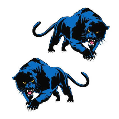 13CM Blue Panther Print Personality Cover Scratches Pvc Sticker