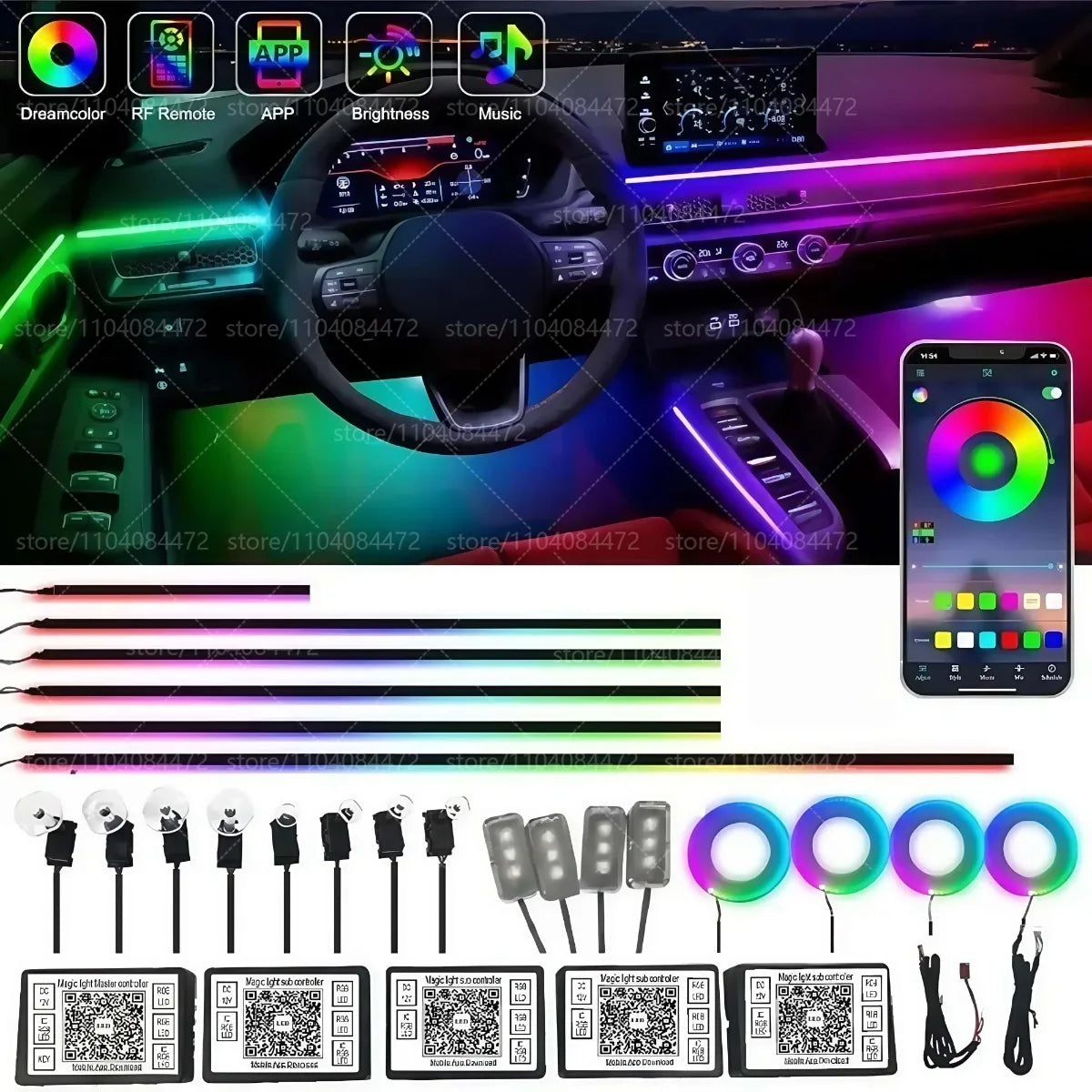 For Chrysler Pacifica Rt T 22IN1 RGB Interior Acrylic Ambient