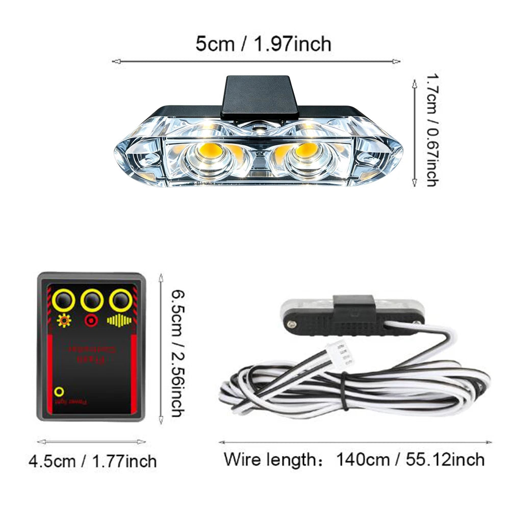Clip Signal Front Grille Emergency Strobe Yellow Flash