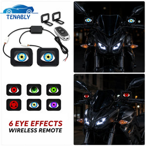 In Motorcycle Devil Eyes Mirror Dynamic Motorbike Demon Wireless