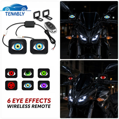 In Motorcycle Devil Eyes Mirror Dynamic Motorbike Demon Wireless