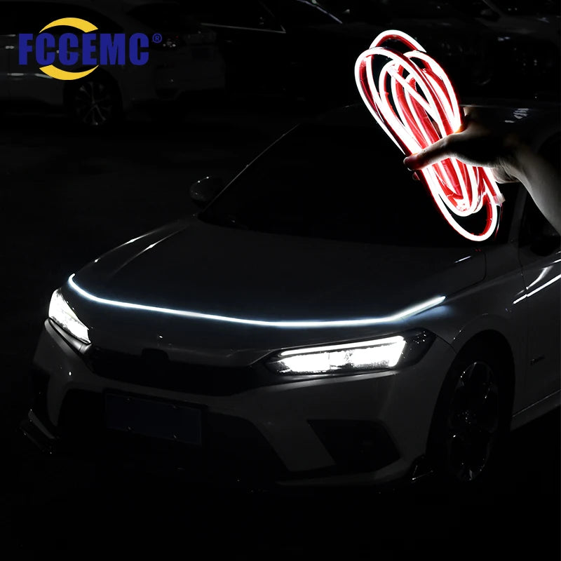 Super Bright Hood Daytime Running Strip Scan Lighting Ambient