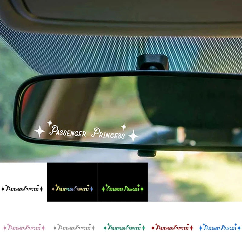 1PC Interior Creative Passenger Princess Mirror Decal Cute Vinyl