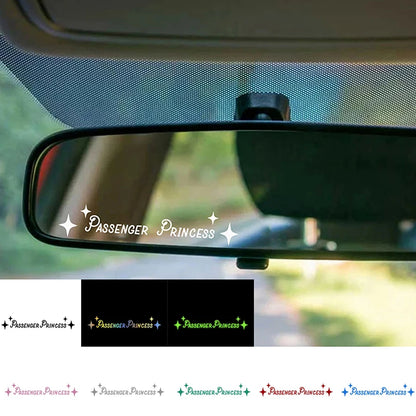 1PC Interior Creative Passenger Princess Mirror Decal Cute Vinyl