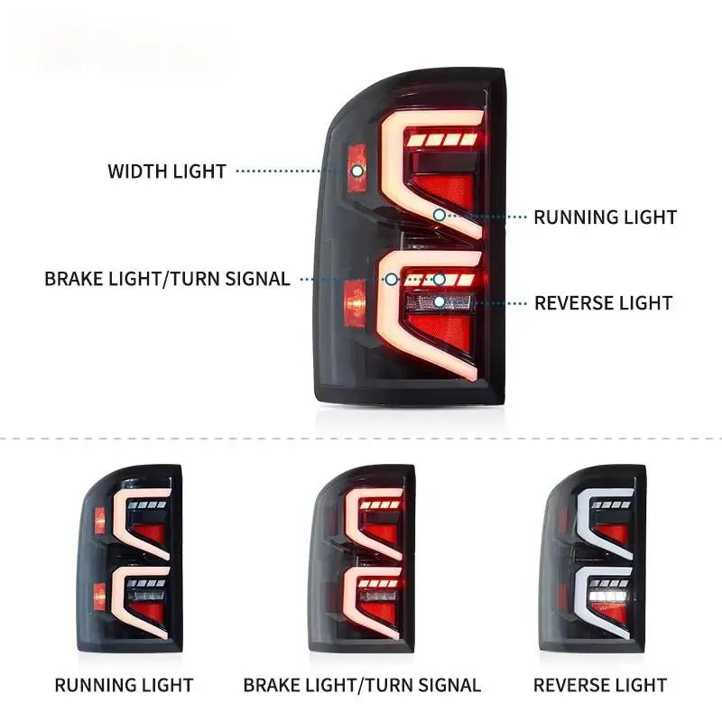 For GMC Sierra 1500 Rear Lights Taillights Sequential Turn