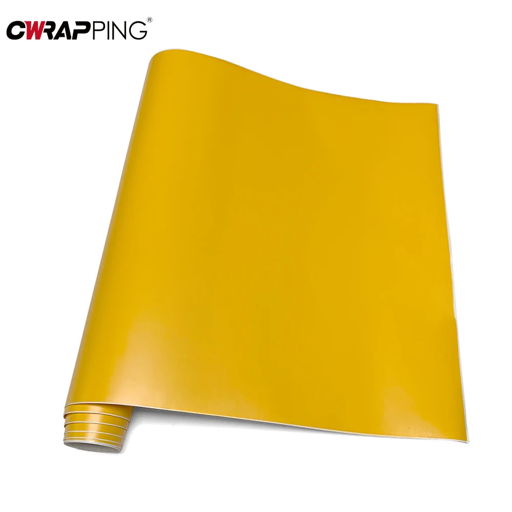 Matte Yellow Wrapping Vinyl Air Release Waterproof Pvc Wrap