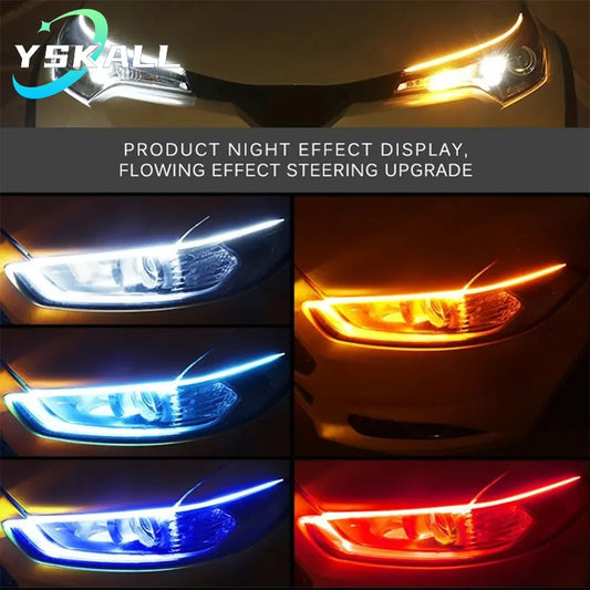 Drl Flexible Waterproof Headlight Strip Headlights RGB Turn