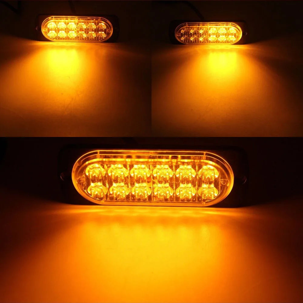 1PCS 12LED Truck Slim Flash Bar Emergency Warning Strobe