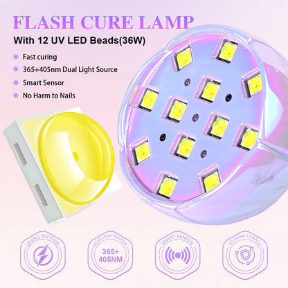 USB type-c Nail Uv Dryer Rechargeable Lcd Touch Control