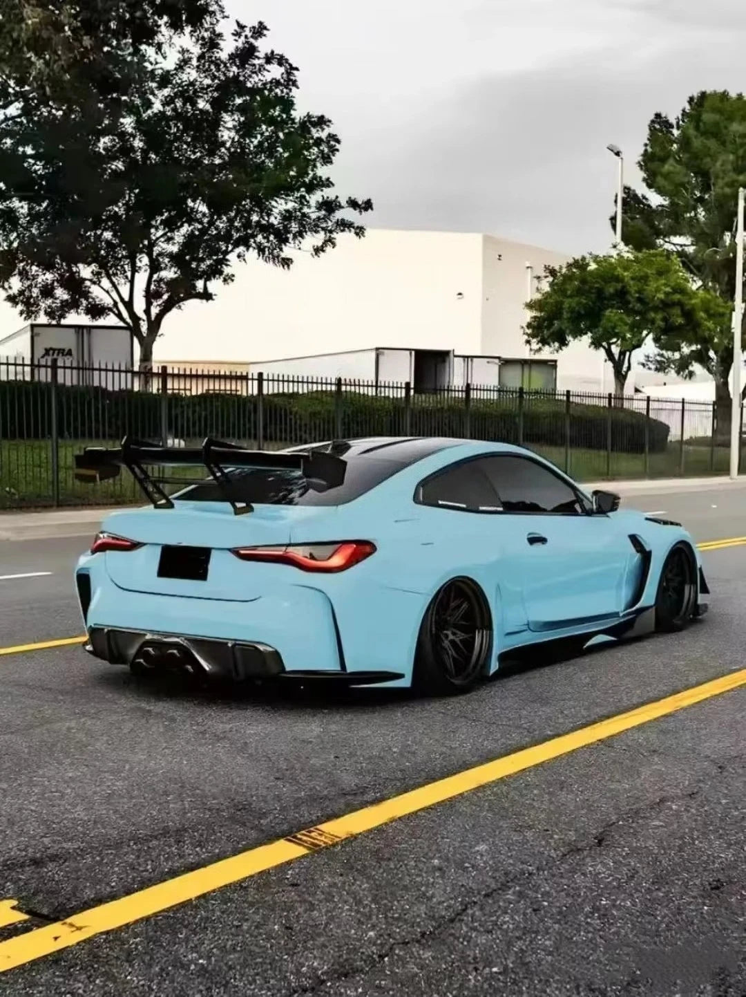 For M4 Modified Carbon Fiber Front Bumper Body Kit Side Spoiler