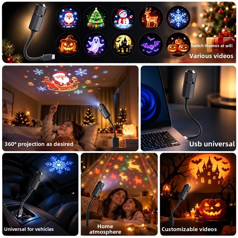USB Christmas Definition Projection Hose Adjustable Angle Santa