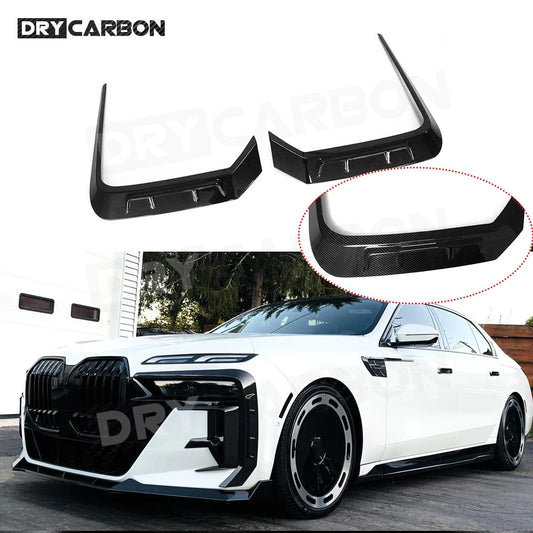For BMW G70 2023+ Dry Carbon Fiber Front Bumper Air Vent Trim