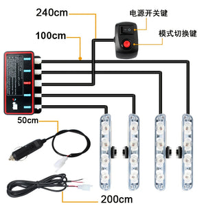 Set 12V Strobe Grille Ambulance Flashing Switch Red White