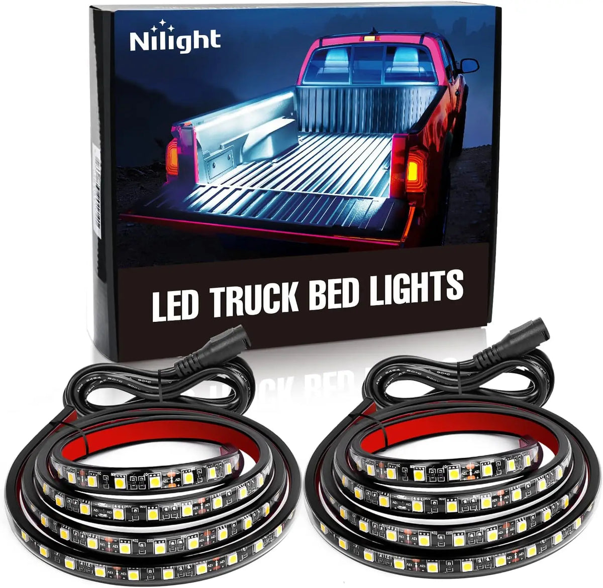 For Cargo Pickup Nilight 2PCS 180 Leds Bed Strip Kit Blade Fuse