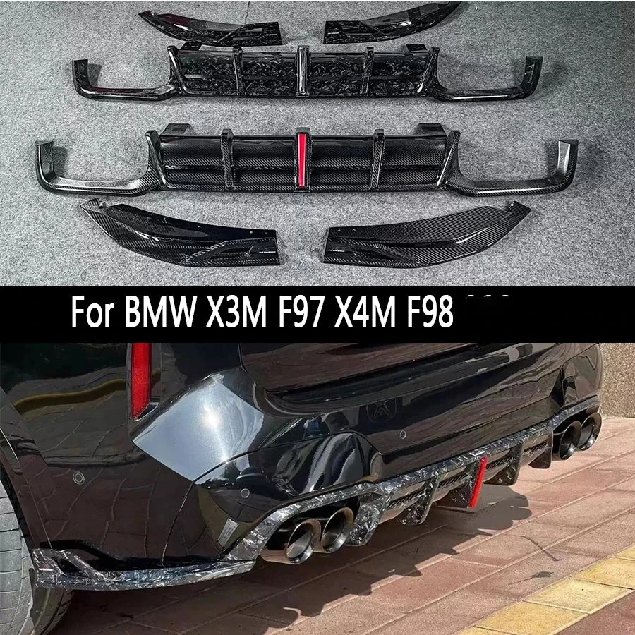 For BMW X3M F97 X4M F98 2019 Carbon Fiber Diffuser Back Lip Rear
