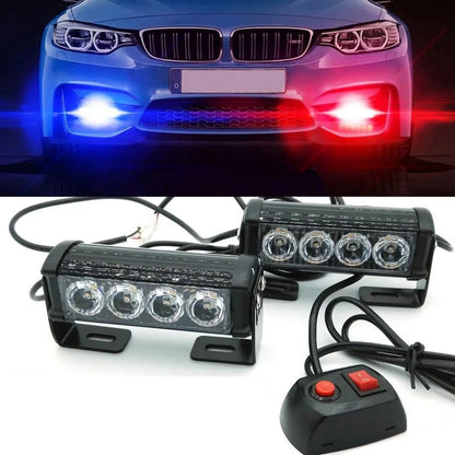 12V 24V Motorcycle Warning Emergency Flashing Bar Front Grille