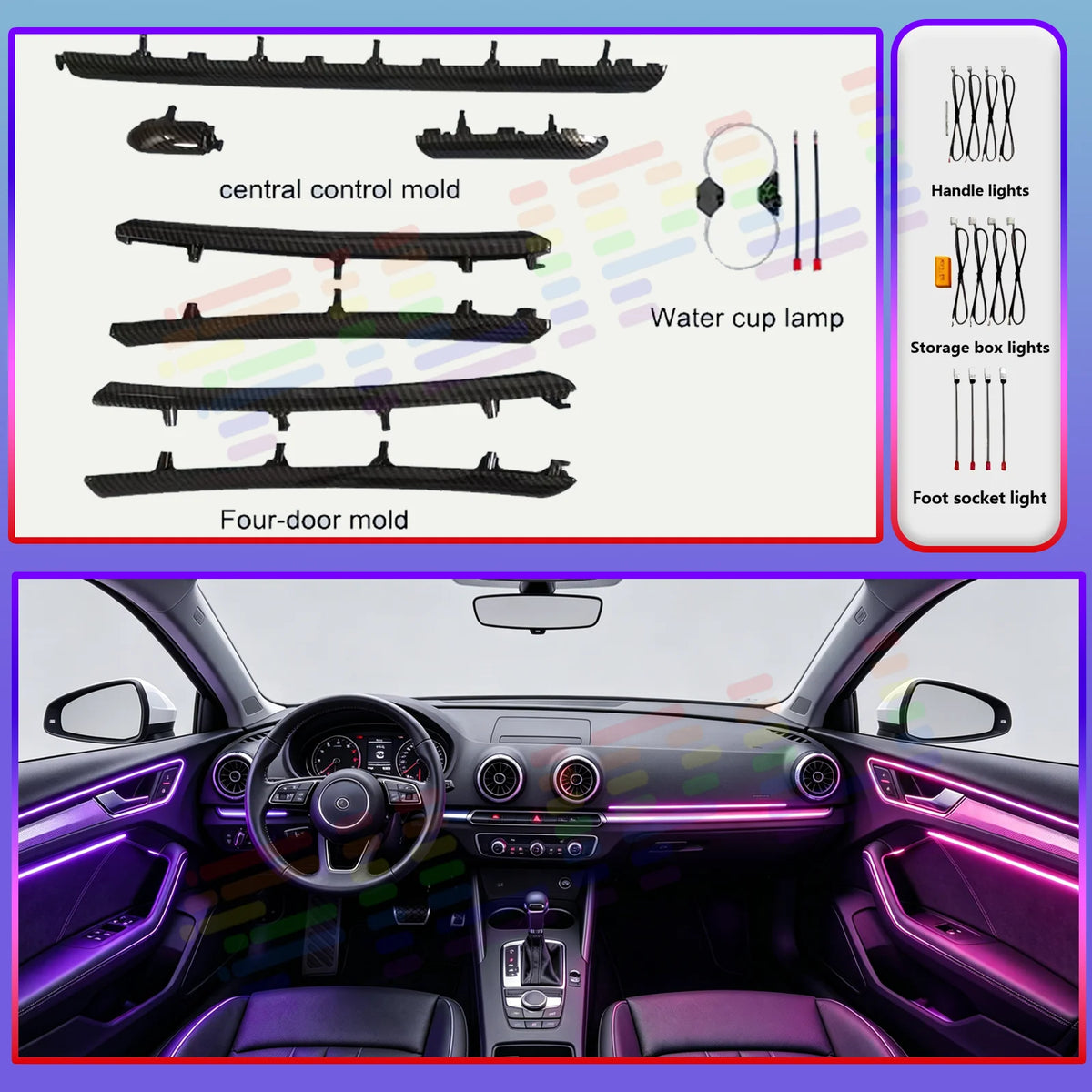 For Audi A3 8V 2013-2019 Years Dashboard Ambient Air Vent