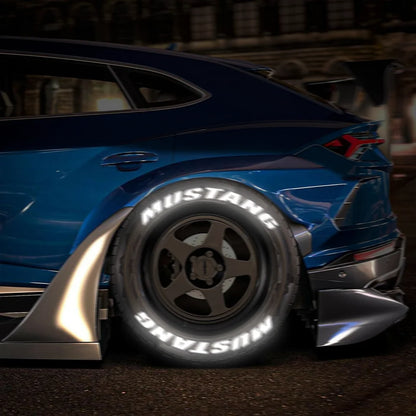 For Tyre Racing Reflective Mustang Tire Lettering Sticker Gray