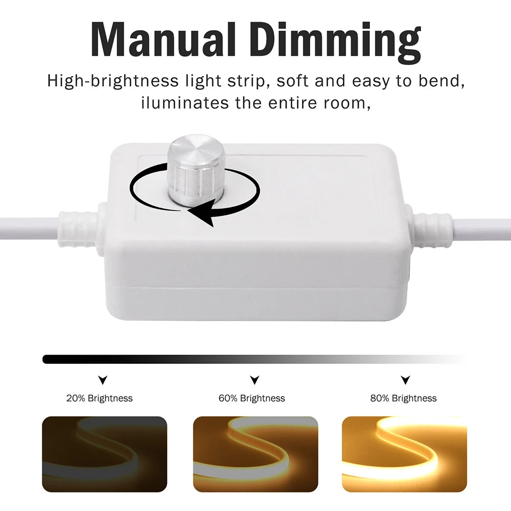 220V Dimmable Cob Neon Strip Dimmer Switch Plug Kit