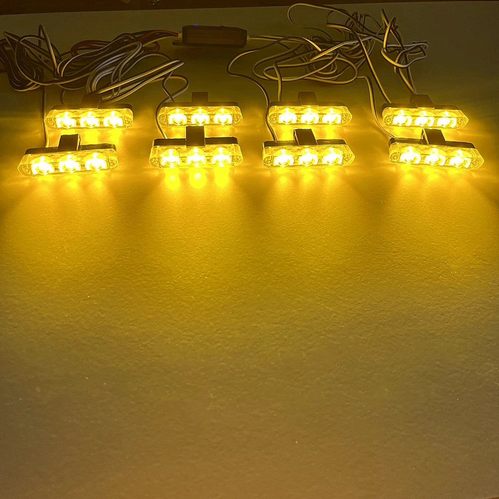 Amber Grille Strobe Grid Emergency Flash Beacon White Daytime