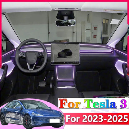 For Tesla Model 3 Interior LED Ambient Strip Made Acrylic Full